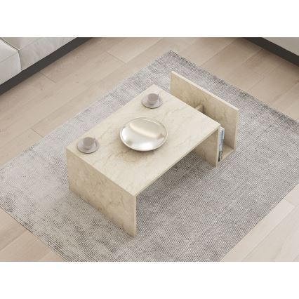 Table basse MONEL, décor marbre beige
