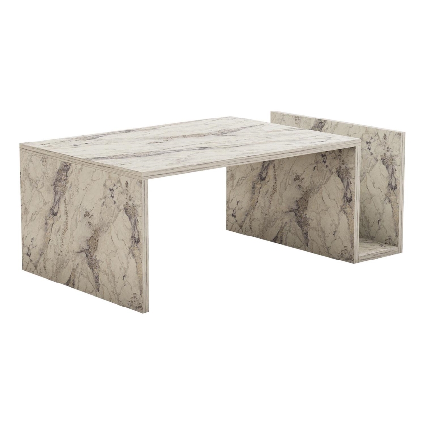 Table basse MONEL, décor marbre gris