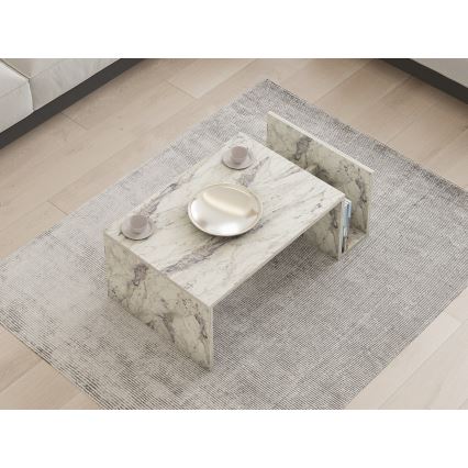 Table basse MONEL, décor marbre gris