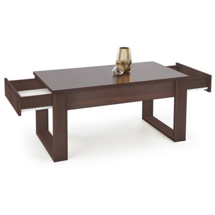 Table basse avec tiroirs NEA 52x110 cm marron