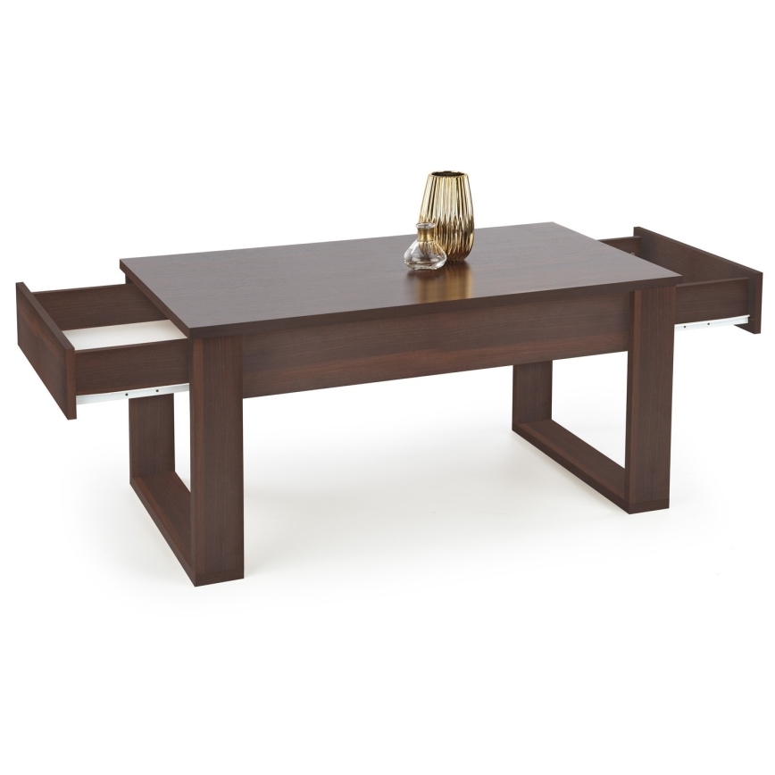 Table basse avec tiroirs NEA 52x110 cm marron