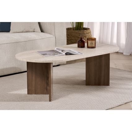 Table basse NEL 119x60 cm beige/noyer