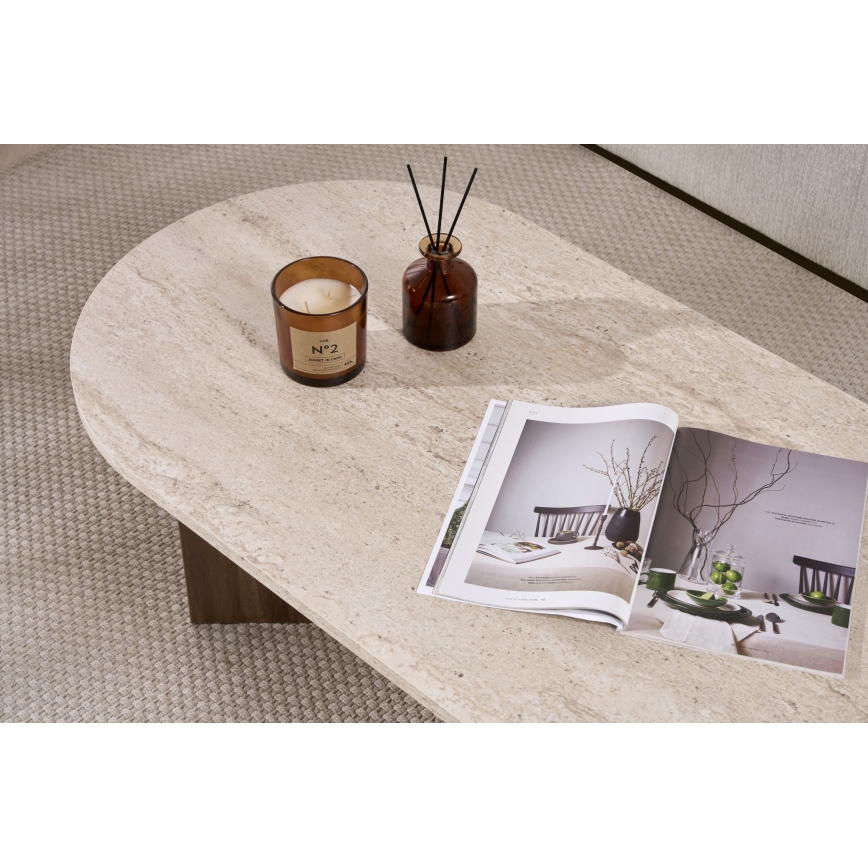 Table basse NEL 119x60 cm beige/noyer