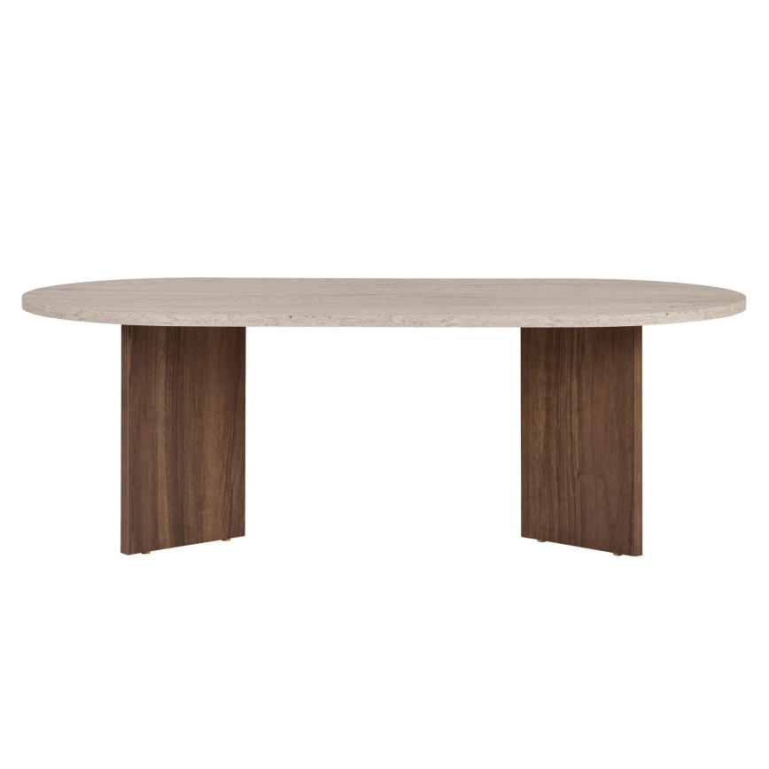 Table basse NEL 119x60 cm beige/noyer