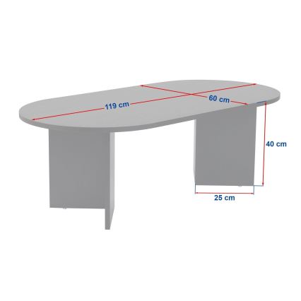 Table basse NEL 119x60 cm beige/noyer
