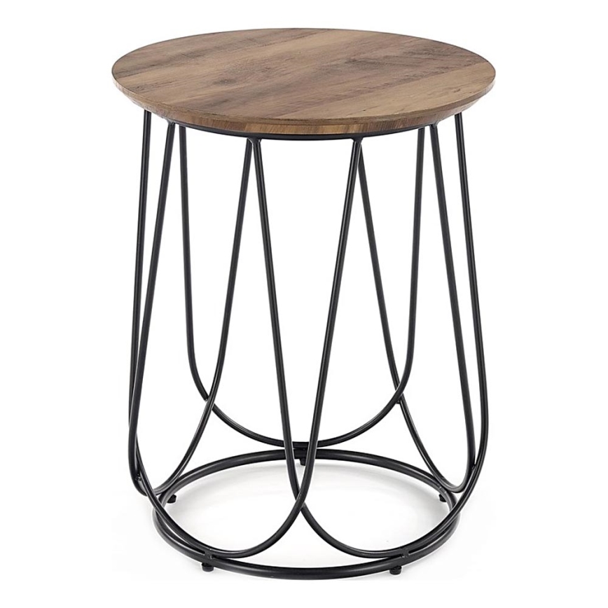 Table basse NUBIRA 51x40 cm noir/noyer