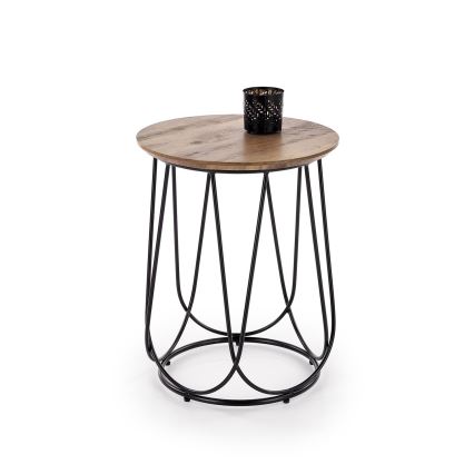Table basse NUBIRA 51x40 cm noir/noyer