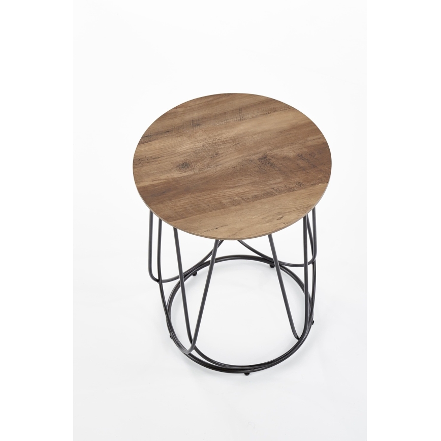 Table basse NUBIRA 51x40 cm noir/noyer