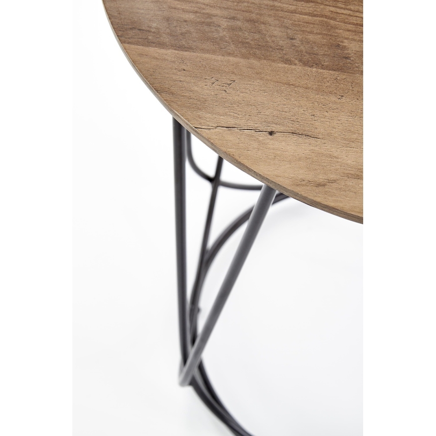 Table basse NUBIRA 51x40 cm noir/noyer
