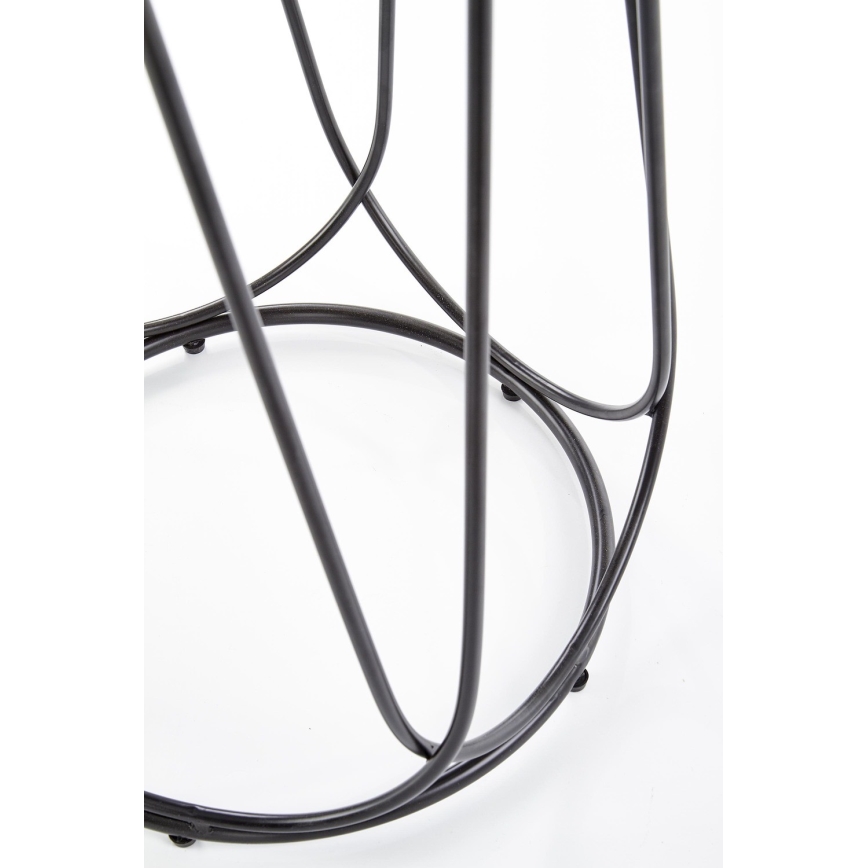 Table basse NUBIRA 51x40 cm noir/noyer