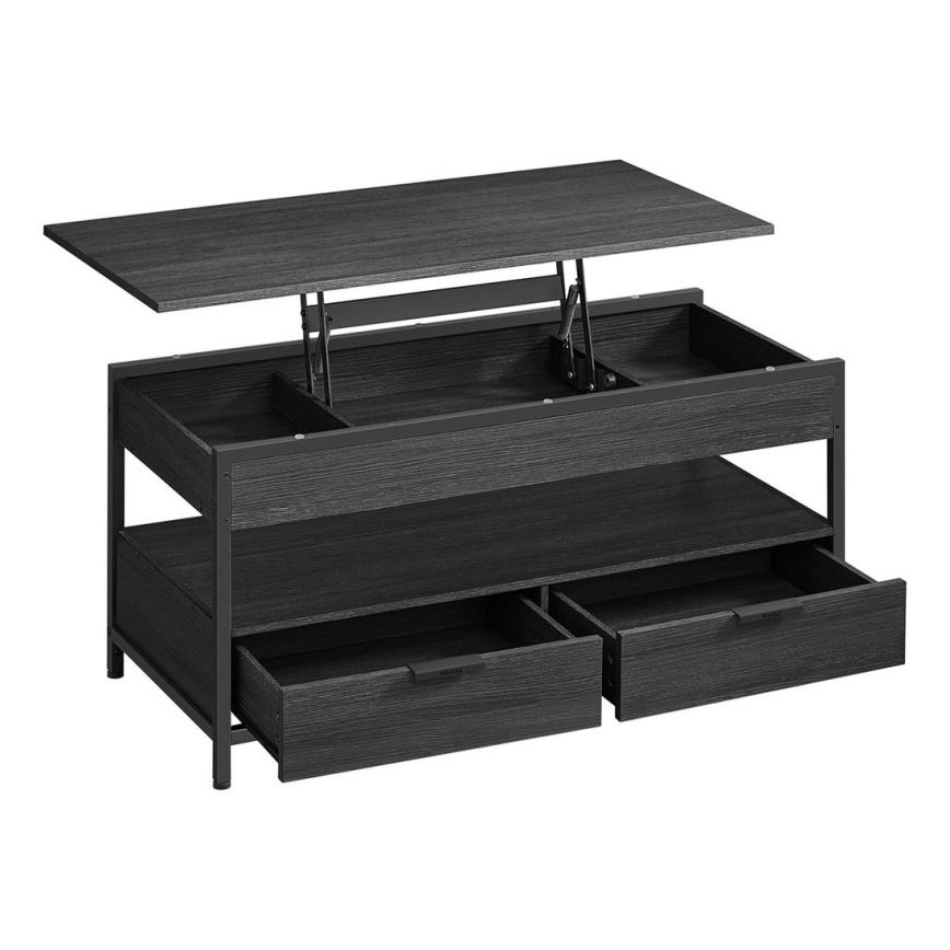 Table basse NYRO à plateau relevable, finition noire