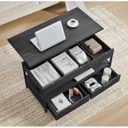 Table basse NYRO à plateau relevable, noire