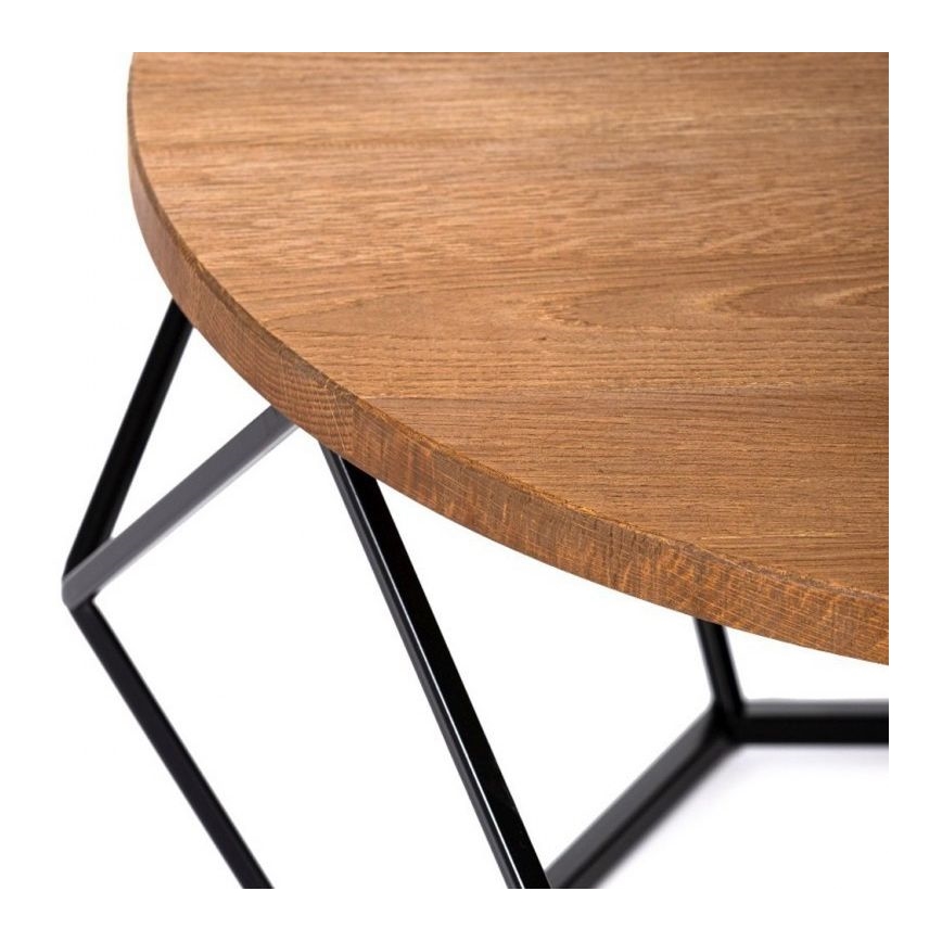 Table basse OAKLOFT 40x70 cm noire/chêne
