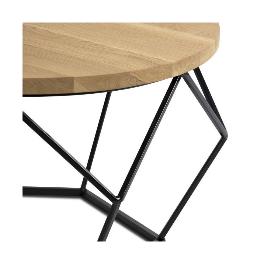 Table basse OAKLOFT 40x70 cm noire/chêne