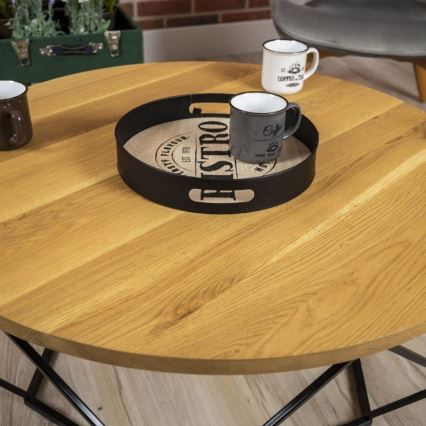 Table basse OAKLOFT 41,5x90 cm noire/chêne
