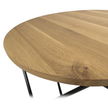 Table basse OAKLOFT 41,5x90 cm noire/chêne
