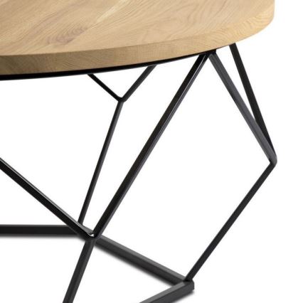 Table basse OAKLOFT 41,5x90 cm noire/chêne