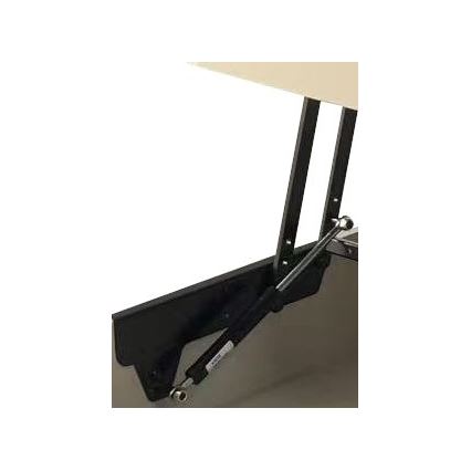 Table basse OASIS 75x75 cm, avec plateau relevable et étagère intégrée, crème/noir