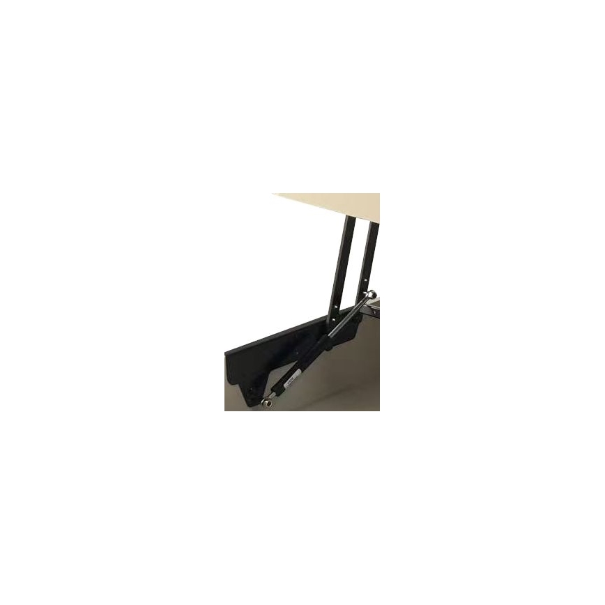 Table basse OASIS 75x75 cm, avec plateau relevable et étagère intégrée, crème/noir
