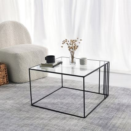 Table basse OUTLINE 36x55 cm noir/transparent