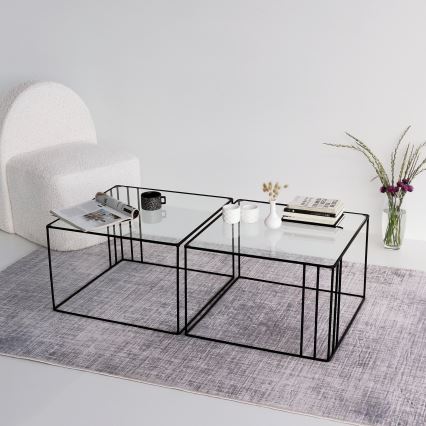 Table basse OUTLINE 36x55 cm noir/transparent