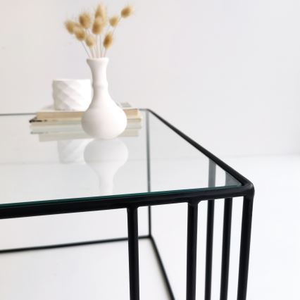 Table basse OUTLINE 36x55 cm noir/transparent