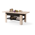 Table basse pliable avec couvercle relevable ROY chêne/noir