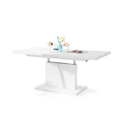 Table basse pliable avec plateau relevable NINO blanc