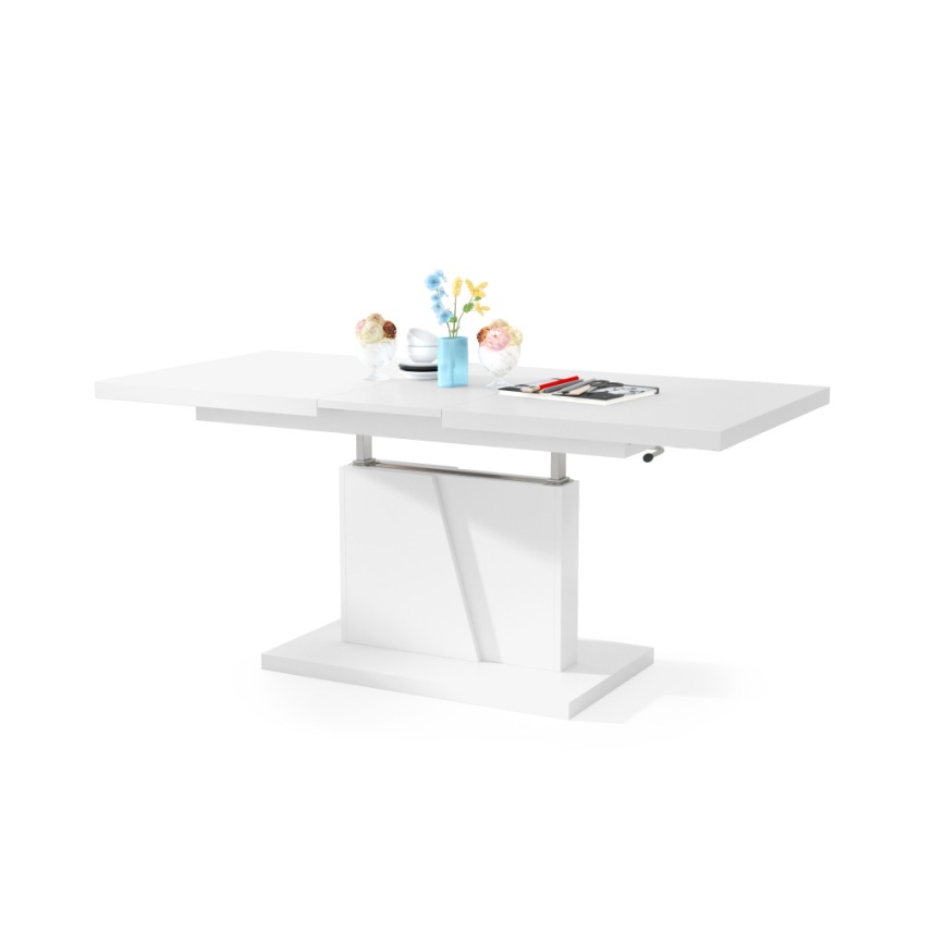 Table basse pliable avec plateau relevable NINO blanc