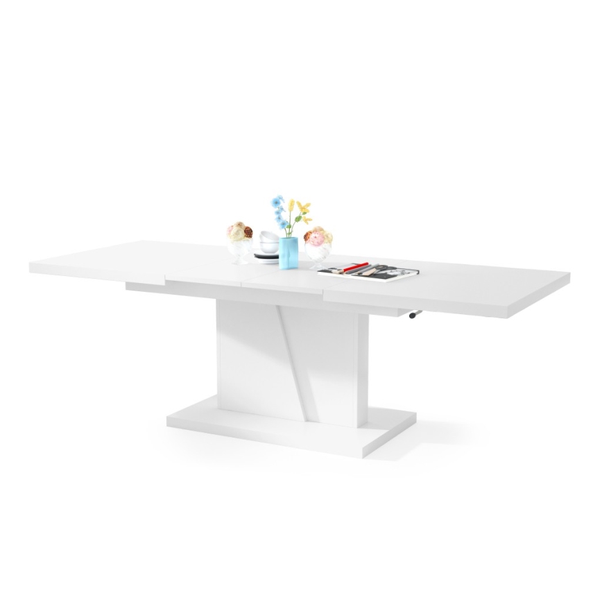 Table basse pliable avec plateau relevable NINO blanc