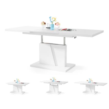 Table basse pliable avec plateau relevable NINO blanc