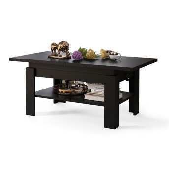 Table basse pliable avec plateau relevable ROY noir