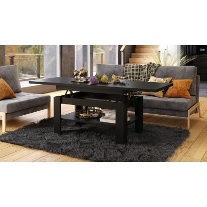 Table basse pliable avec plateau relevable ROY noir