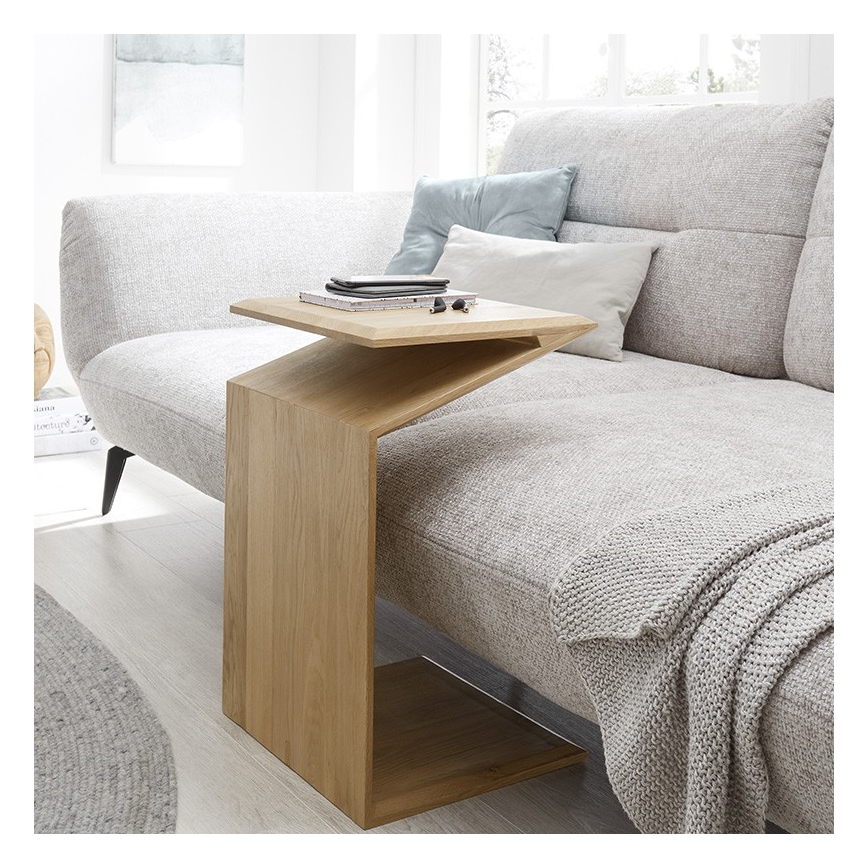 Table basse PRISM 60 × 40 cm — réglable verticalement et horizontalement, chêne