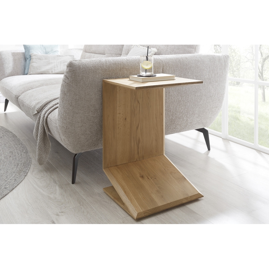 Table basse PRISM 60 × 40 cm — réglable verticalement et horizontalement, chêne