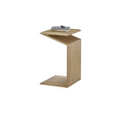 Table basse PRISM 60 × 40 cm — réglable verticalement et horizontalement, chêne