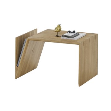 Table basse PRISM 60 × 40 cm — réglable verticalement et horizontalement, chêne