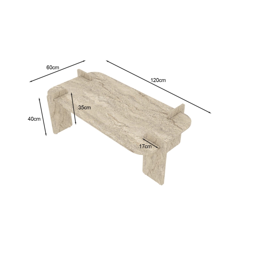 Table basse PURO 120 x 60 cm beige