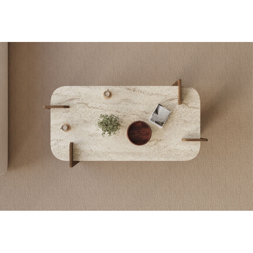 Table basse PURO 120 x 60 cm noyer/beige
