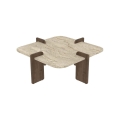 Table basse PURO 90x90 cm beige/noyer