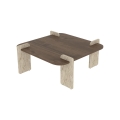 Table basse PURO 90x90 cm noyer/beige