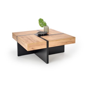 Table basse RADIX 100x100 cm noir/marron