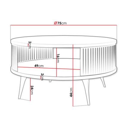 Table basse ROENNI 44x75 cm noir/blanc