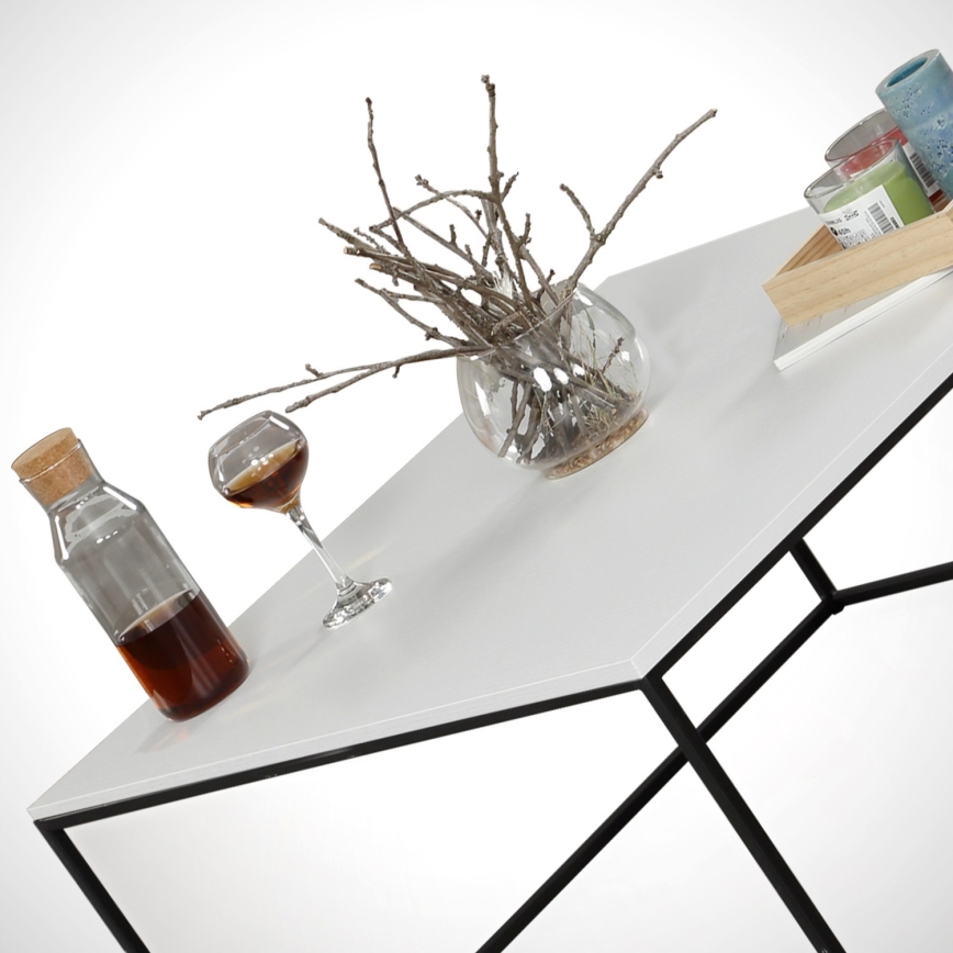 Table basse ROYAL 43x75 cm noire/blanche
