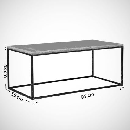 Table basse ROYAL 43x95 cm noire