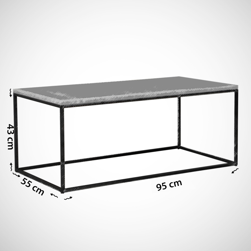 Table basse ROYAL 43x95 cm noire