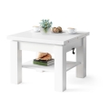Table basse/salle à manger pliable avec couvercle relevable CALEB blanc