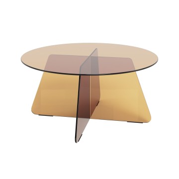 Table basse SANOS 80 cm marron fumé