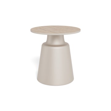 Table basse SANTORINI, Ø 45 cm, beige/gris, céramique