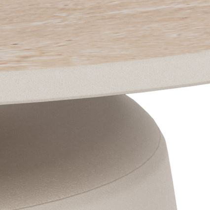 Table basse SANTORINI Ø 70 cm beige/gris/céramique